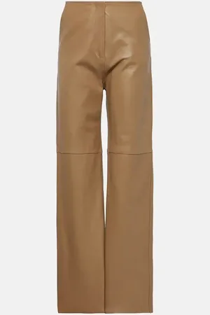 Totême High-rise leather straight pants