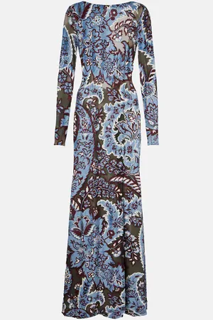 Etro Paisley crÃªpe jersey maxi dress