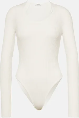 Alaïa AlaÃ¯a Ribbed-knit bodysuit