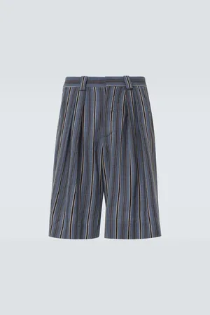King & Tuckfield Striped wool Bermuda shorts