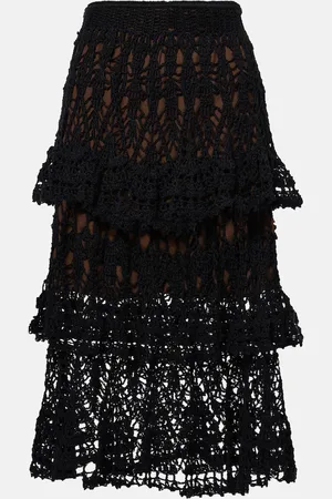 ANNA KOSTUROVA Elsie crochet cotton midi skirt