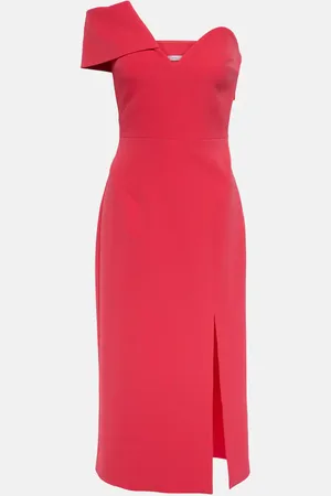 Safiyaa Opal off-shoulder crÃªpe midi dress