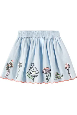 Stella McCartney Embroidered linen and cotton skirt