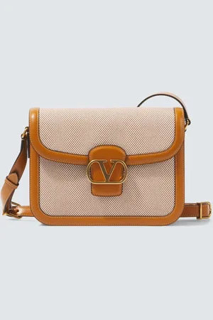 VALENTINO GARAVANI 9TO5 leather-trimmed canvas shoulder bag