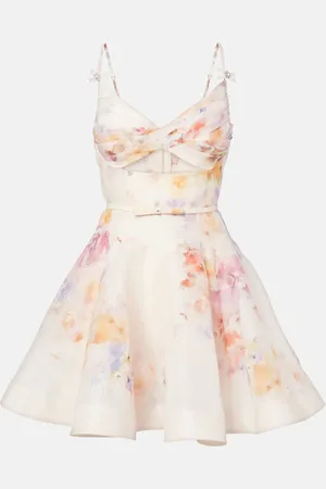 ZIMMERMANN Crush Twist floral linen and silk minidress