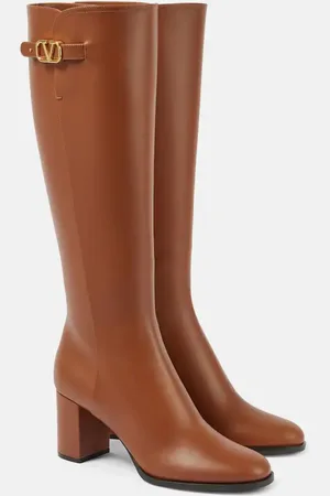 VALENTINO GARAVANI Vlogo Signature leather knee-high boots