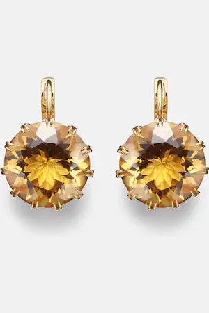 Ileana Makri Crown Medium 18kt gold earrings with citrines