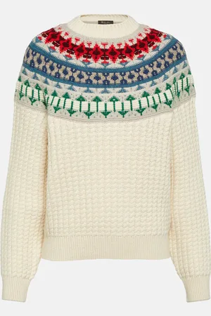 Loro Piana Intarsia cashmere mockneck sweater