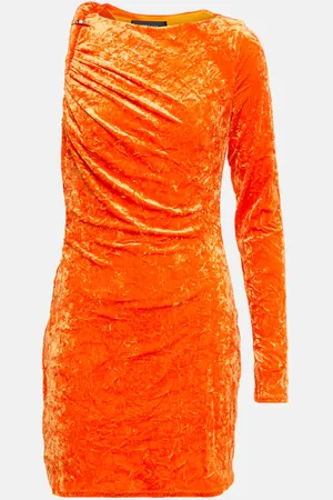 VERSACE Asymmetric velvet minidress