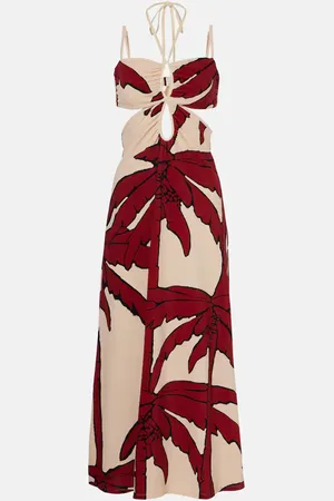 JOHANNA ORTIZ Printed cutout midi dress