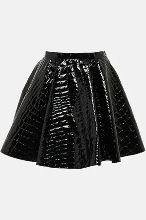 Alaïa AlaÃ¯a Pleated croc-effect miniskirt