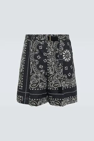 SACAI Bandana cotton poplin shorts