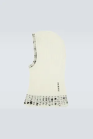 Marni Ribbed knit wool ski mask