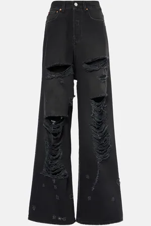 Vetements Big Shape distressed wide-leg jeans