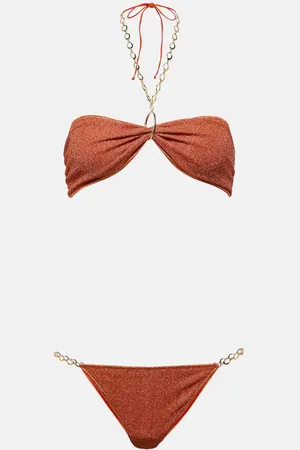 Oseree OsÃ©ree LumiÃ¨re O Chain lamÃ© bikini