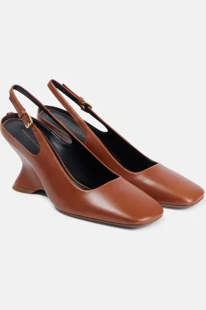 DRIES VAN NOTEN Leather slingback pumps
