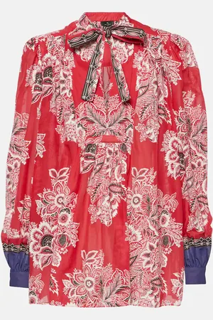 Etro Printed cotton and silk blouse
