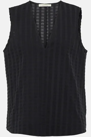 ASCENO Phoebe embossed cotton top