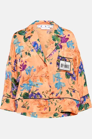 OFF-WHITE Logo floral printed shirt