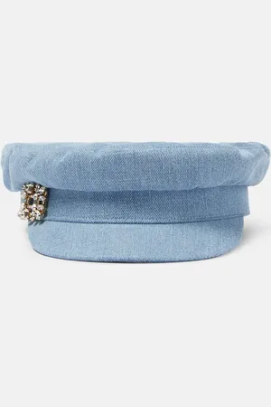 Roger Vivier Broche Vivier denim flat cap