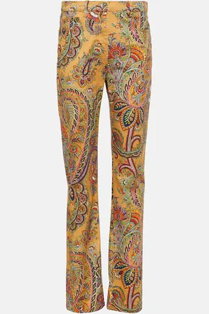 Etro Paisley cotton twill straight pants