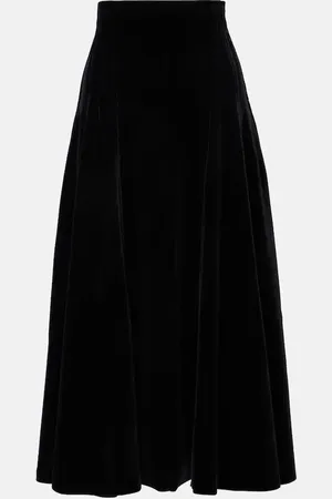 Norma Kamali Grace velvet midi skirt