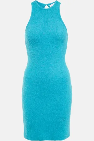 Ganni Alpaca and wool-blend minidress