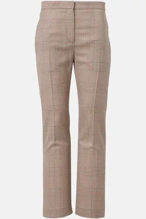 Alexander McQueen Kickback checked wool flared pants