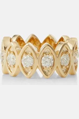 Sydney Evan Evil Eye 14kt yellow eternity ring with diamonds