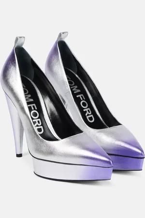 Tom Ford Metallic leather platform pumps