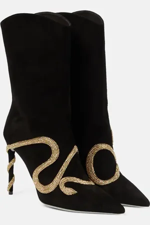 RENE CAOVILLA Morgana embellished suede boots