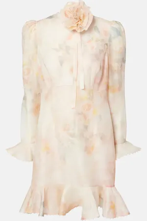 ZIMMERMANN Crush floral linen and silk minidress