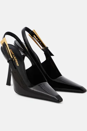 Saint Laurent Lee patent leather slingback pumps