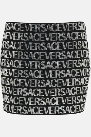 VERSACE Logo embellished miniskirt