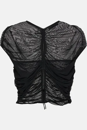 MUGLER Cutout mesh crop top