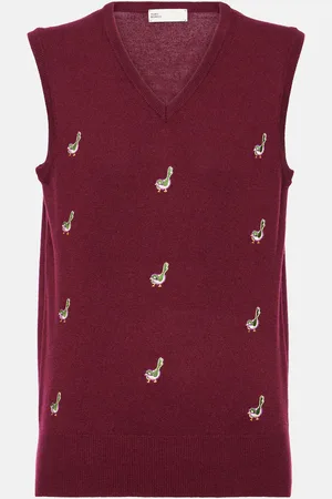 Tory Burch Embroidered cashmere sweater vest