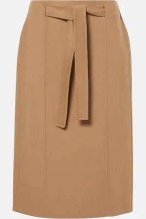 Max Mara Alec belted wool midi skirt