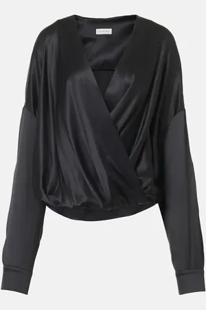 DRIES VAN NOTEN Silk-blend satin blouse