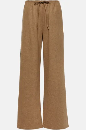 ASCENO Wool and cashmere wide-leg pants