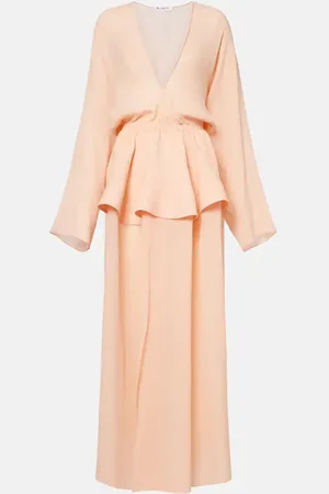Alaïa AlaÃ¯a Peplum georgette maxi dress