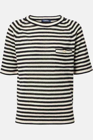 Max Mara Striped knitted linen T-shirt