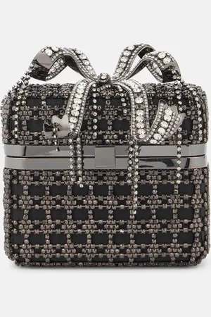 Self-Portrait Bow-detail crystal-embellished shoulder bag