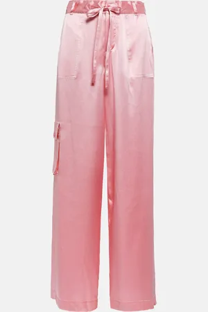 LOVESHACKFANCY Cedric silk cargo pants