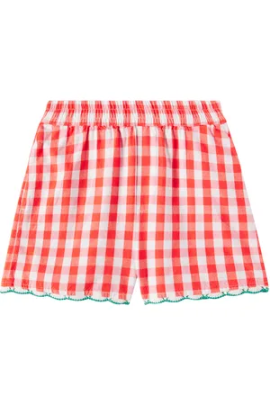 Stella McCartney Crochet-trimmed checked cotton shorts