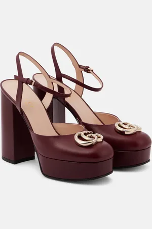 Gucci Double G leather platform pumps
