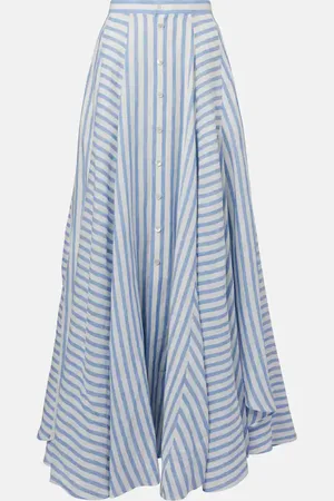 Ralph Lauren Shamus striped linen maxi skirt