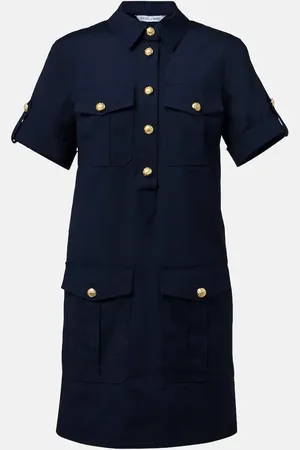 VERONICA BEARD Lucca embellished linen shirt dress