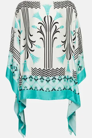 Max Mara Acro printed satin poncho