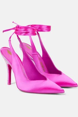 The Attico Venus embellished satin pumps