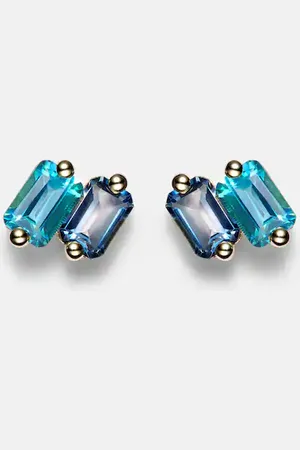 Suzanne Kalan 14kt gold earrings with topaz